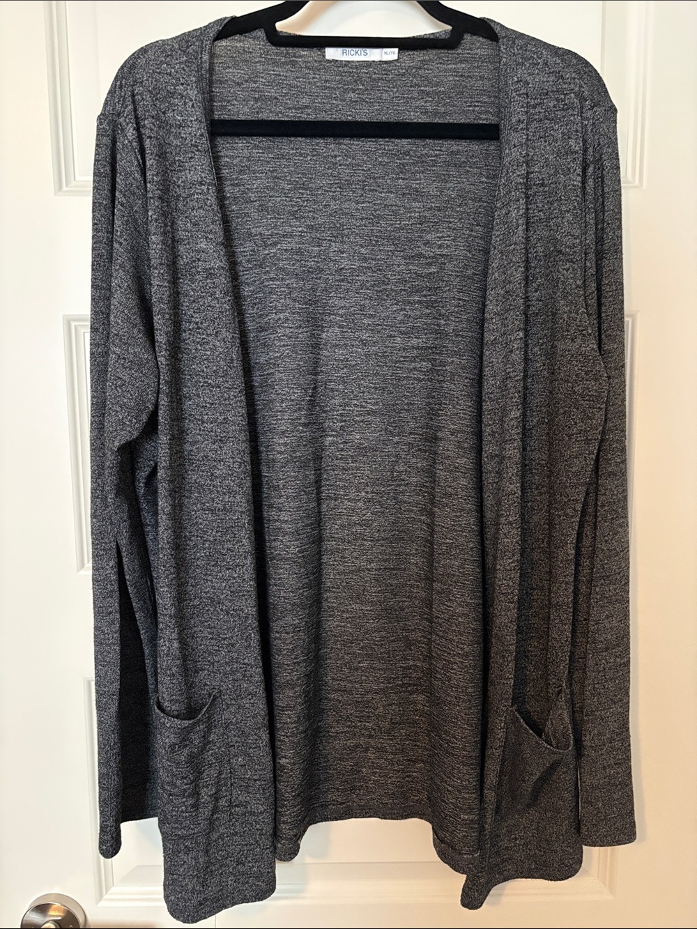 Ricki's Charcoal Gray Open-Front Pocket Cardigan